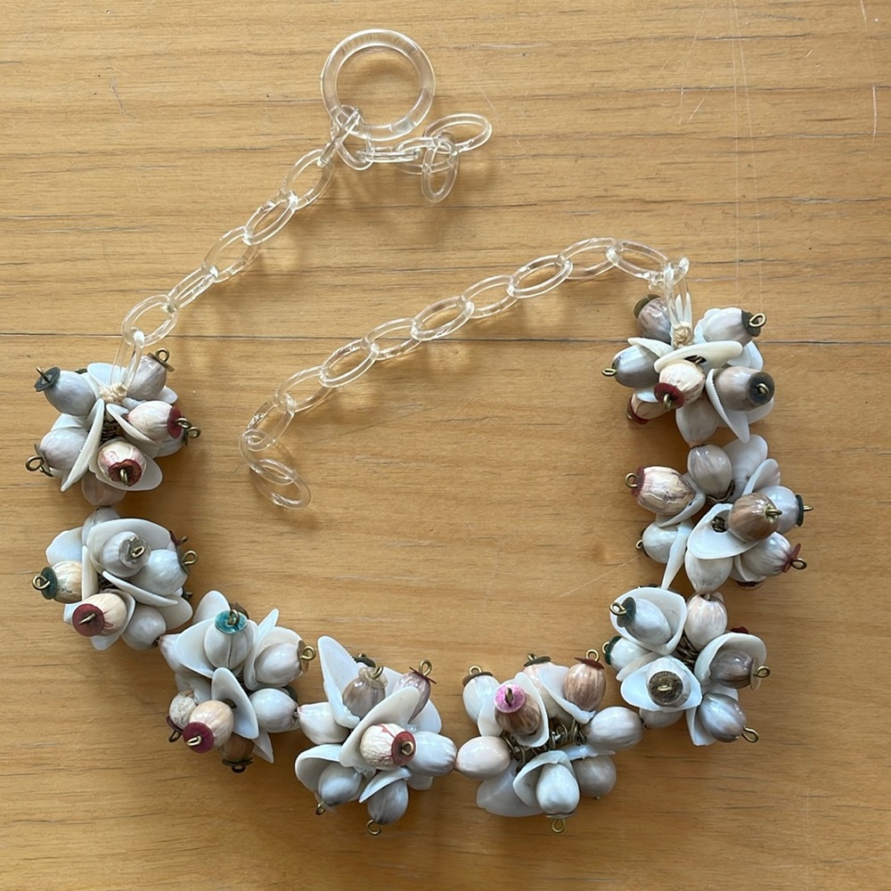 1970s real seed bead necklace, 17.5”